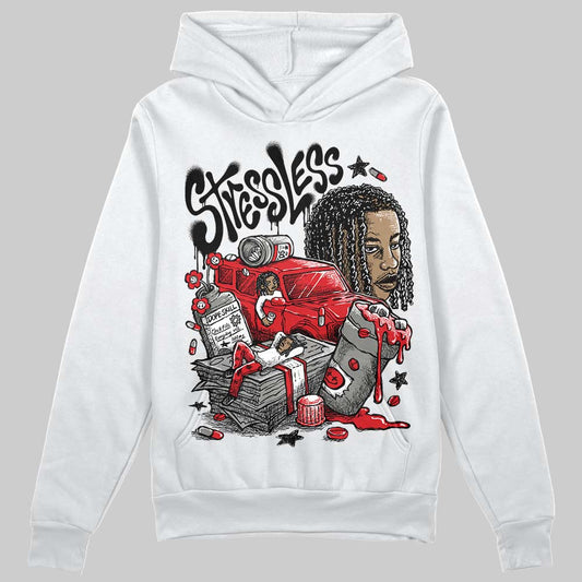 Jordan 4 Bred DopeSkill Hoodie Sweatshirt Stressless Graphic Streetwear - White