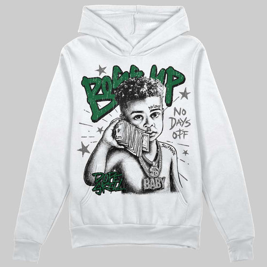 Jordan 14 Forest Green DopeSkill Hoodie Sweatshirt Boss Up Graphic Streetwear - White