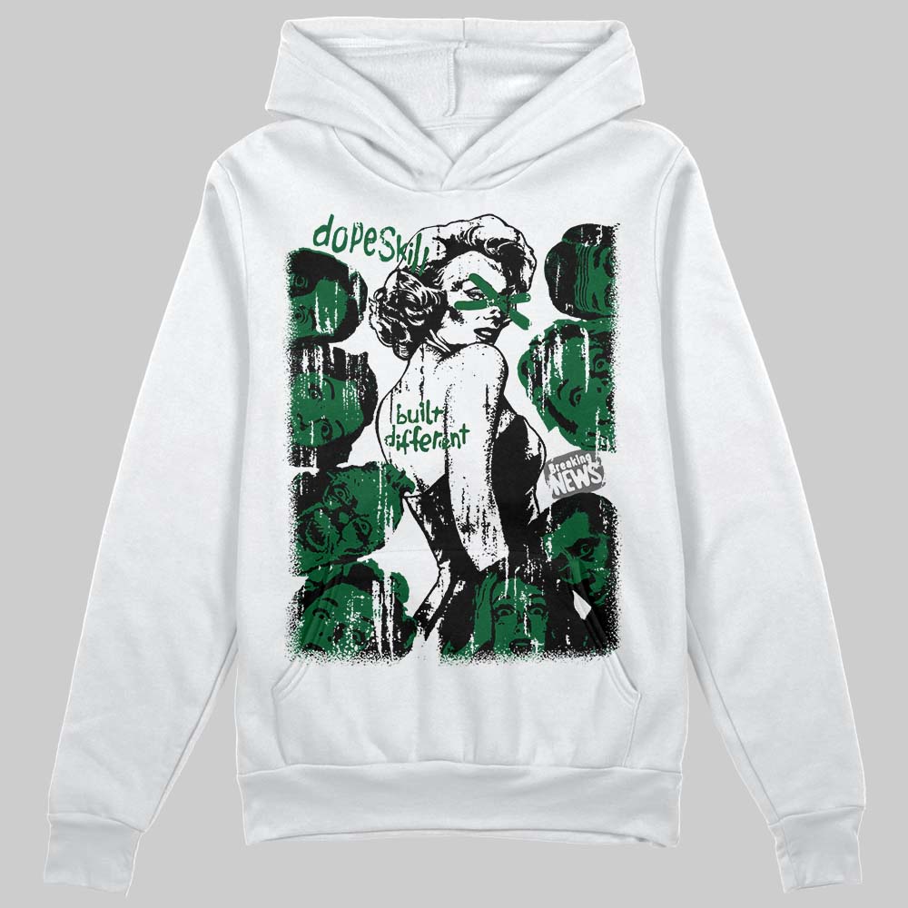 Jordan 14 Forest Green DopeSkill Hoodie Sweatshirt Built Different Graphic Streetwear - White