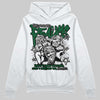 Jordan 14 Forest Green DopeSkill Hoodie Sweatshirt Distorted Realms Graphic Streetwear - White