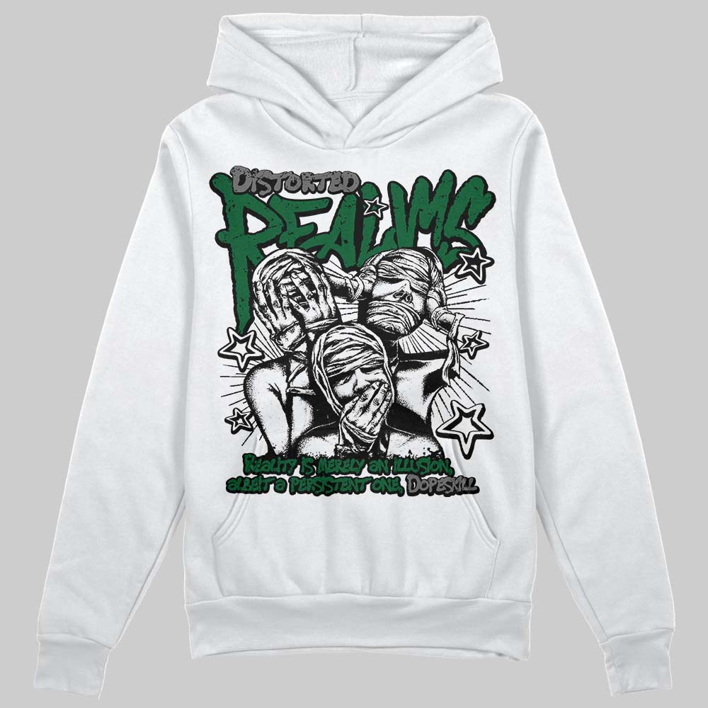 Jordan 14 Forest Green DopeSkill Hoodie Sweatshirt Distorted Realms Graphic Streetwear - White