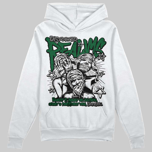 Jordan 14 Forest Green DopeSkill Hoodie Sweatshirt Distorted Realms Graphic Streetwear - White