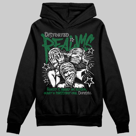 Jordan 14 Forest Green DopeSkill Hoodie Sweatshirt Distorted Realms Graphic Streetwear - Black
