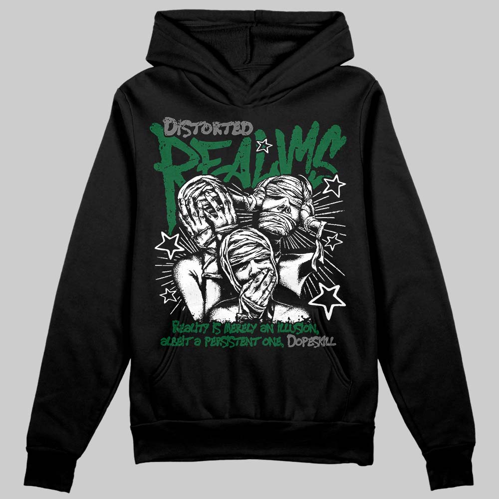 Jordan 14 Forest Green DopeSkill Hoodie Sweatshirt Distorted Realms Graphic Streetwear - Black
