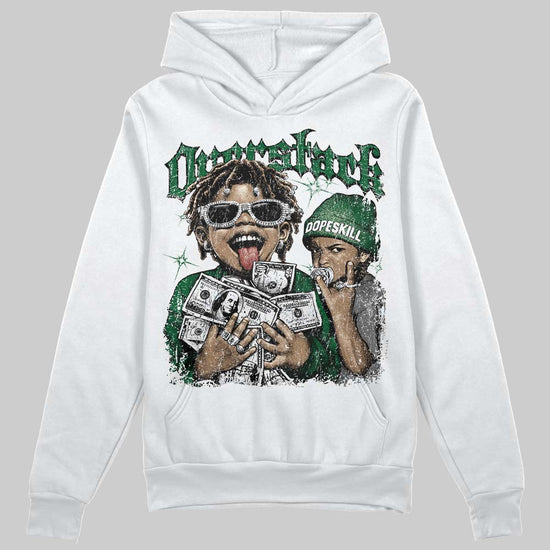Jordan 14 Forest Green DopeSkill Hoodie Sweatshirt Overstack Graphic Streetwear - White