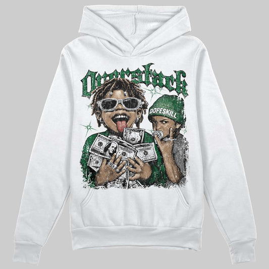 Jordan 14 Forest Green DopeSkill Hoodie Sweatshirt Overstack Graphic Streetwear - White
