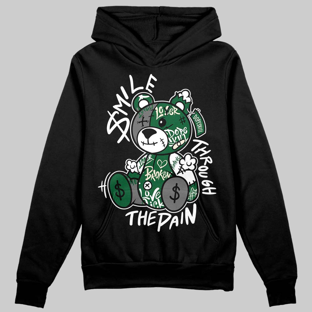 Jordan 14 Forest Green DopeSkill Hoodie Sweatshirt Smile Through The Pain Graphic Streetwear - black