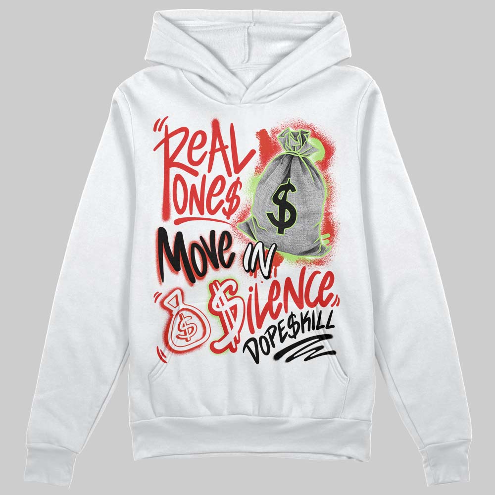 Jordan 5 Retro OG "Halloween" DopeSkill Hoodie Sweatshirt Real Ones Move In Silence Graphic Streetwear - White