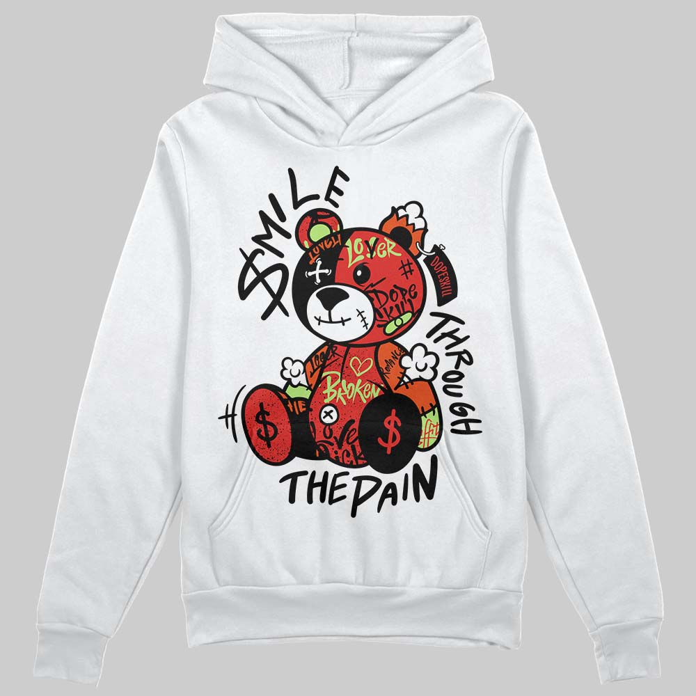 Jordan 5 Retro OG "Halloween" DopeSkill Hoodie Sweatshirt Smile Through The Pain Graphic Streetwear - White