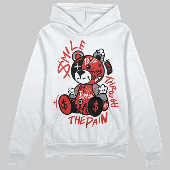 Jordan 4 Toro Bravo DopeSkill Hoodie Sweatshirt Smile Through The Pain Graphic Streetwear - White