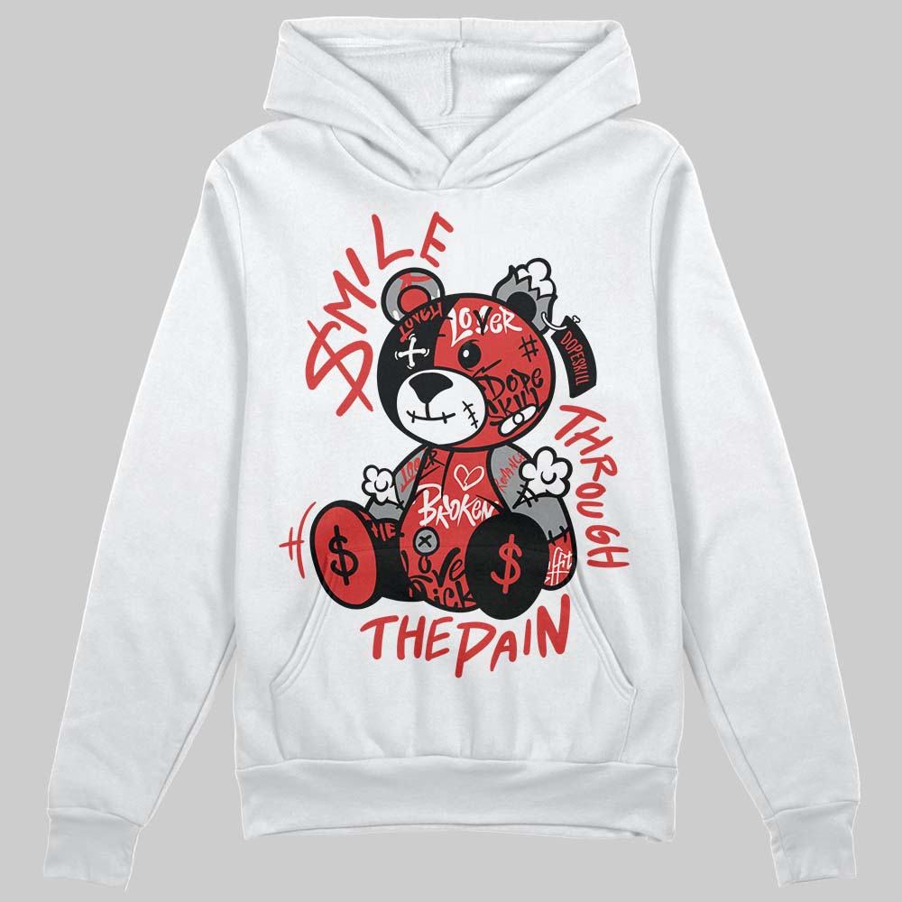 Jordan 4 Toro Bravo DopeSkill Hoodie Sweatshirt Smile Through The Pain Graphic Streetwear - White