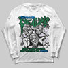 Jordan 12 Bucks DopeSkill Long Sleeve T-Shirt Distorted Realms Graphic Streetwear - White