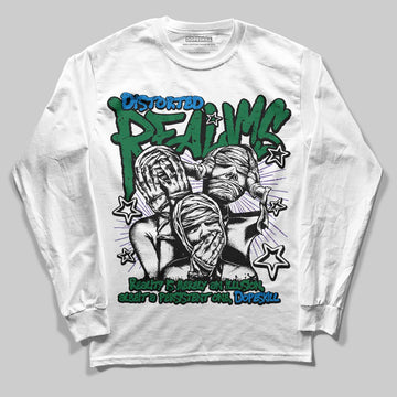 Jordan 12 Bucks DopeSkill Long Sleeve T-Shirt Distorted Realms Graphic Streetwear - White