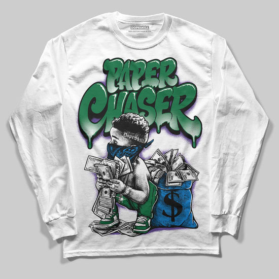 Jordan 12 Bucks DopeSkill Long Sleeve T-Shirt Paper Chaser Boy Graphic Streetwear - White