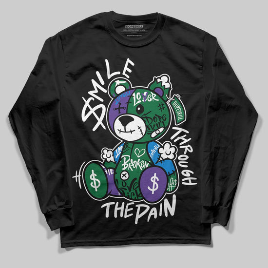 Jordan 12 Bucks DopeSkill Long Sleeve T-Shirt Smile Through The Pain Graphic Streetwear - black