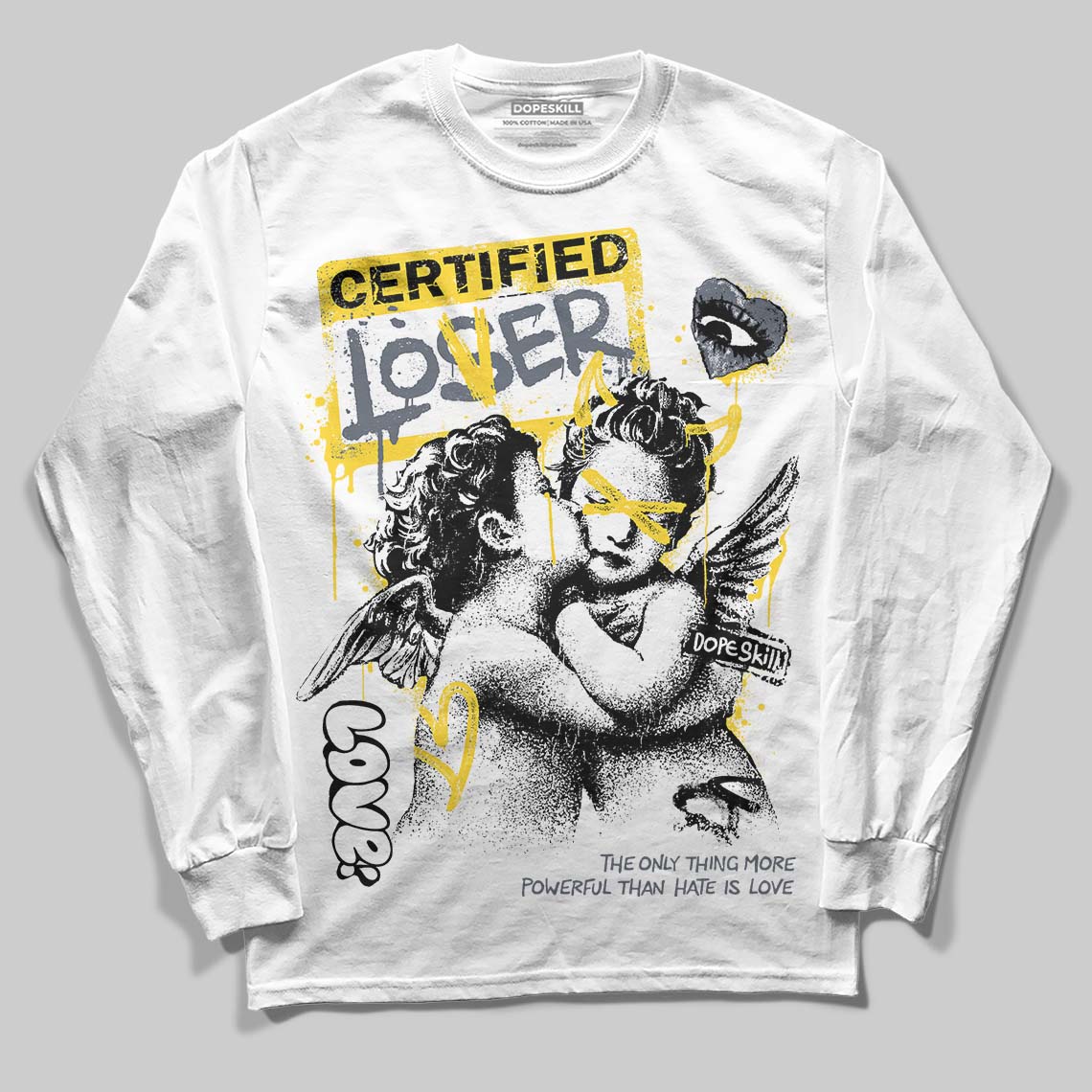 Jordan 4 Tour Yellow DopeSkill Long Sleeve T-Shirt Certified Lover Graphic Streetwear - White