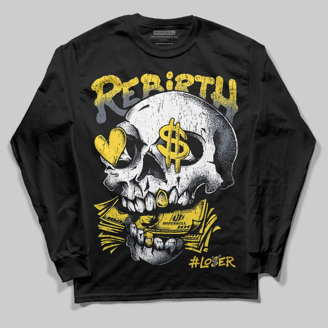 Jordan 4 Tour Yellow DopeSkill Long Sleeve T-Shirt Rebirth Graphic Streetwear - Black