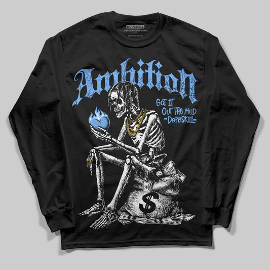 Jordan 5 Black University Blue DopeSkill Long Sleeve T-Shirt Ambition Graphic Streetwear - Black