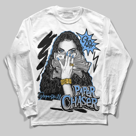 Jordan 5 Black University Blue DopeSkill Long Sleeve T-Shirt NPC Graphic Streetwear - White 