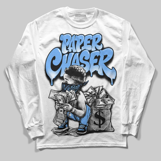 Jordan 5 Black University Blue DopeSkill Long Sleeve T-Shirt Paper Chaser Boy Graphic Streetwear - White