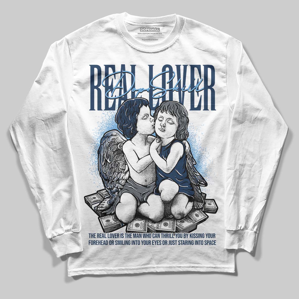Jordan 13 Flint DopeSkill Long Sleeve T-Shirt Real Lover Graphic Streetwear - White