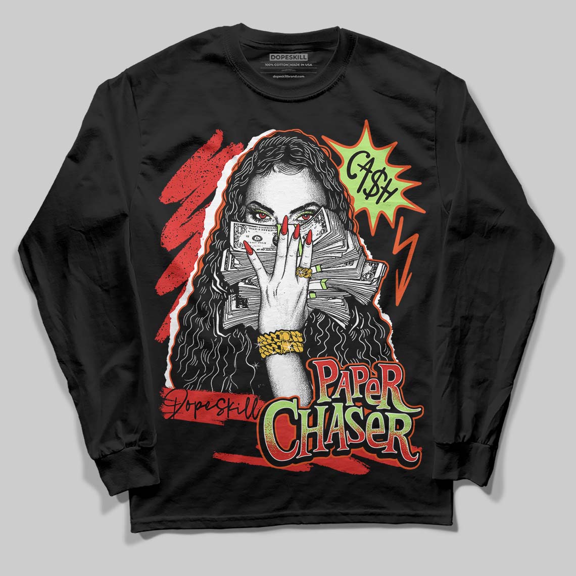 Jordan 5 Retro OG "Halloween" DopeSkill Long Sleeve T-Shirt NPC Graphic Streetwear - Black