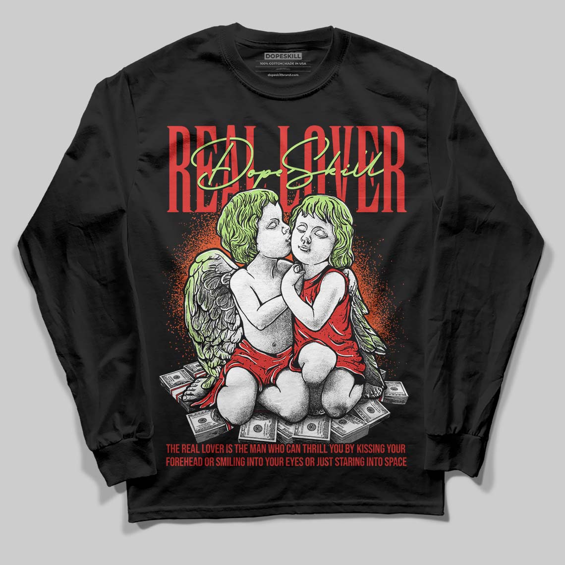 Jordan 5 Retro OG "Halloween" DopeSkill Long Sleeve T-Shirt Real Lover Graphic Streetwear - Black
