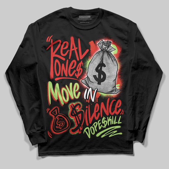 Jordan 5 Retro OG "Halloween" DopeSkill Long Sleeve T-Shirt Real Ones Move In Silence Graphic Streetwear - black