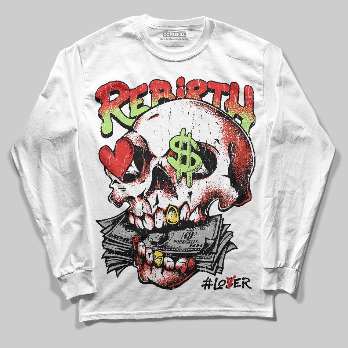 Jordan 5 Retro OG "Halloween" DopeSkill Long Sleeve T-Shirt Rebirth Graphic Streetwear - WHite