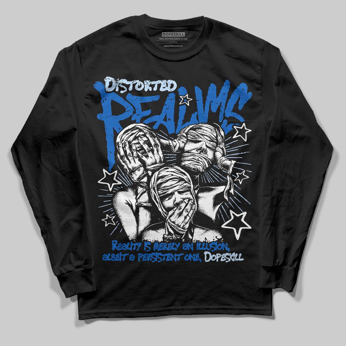 Jordan 11 "Space Jam" (2026) DopeSkill Long Sleeve T-Shirt Distorted Realms Graphic Streetwear - Black