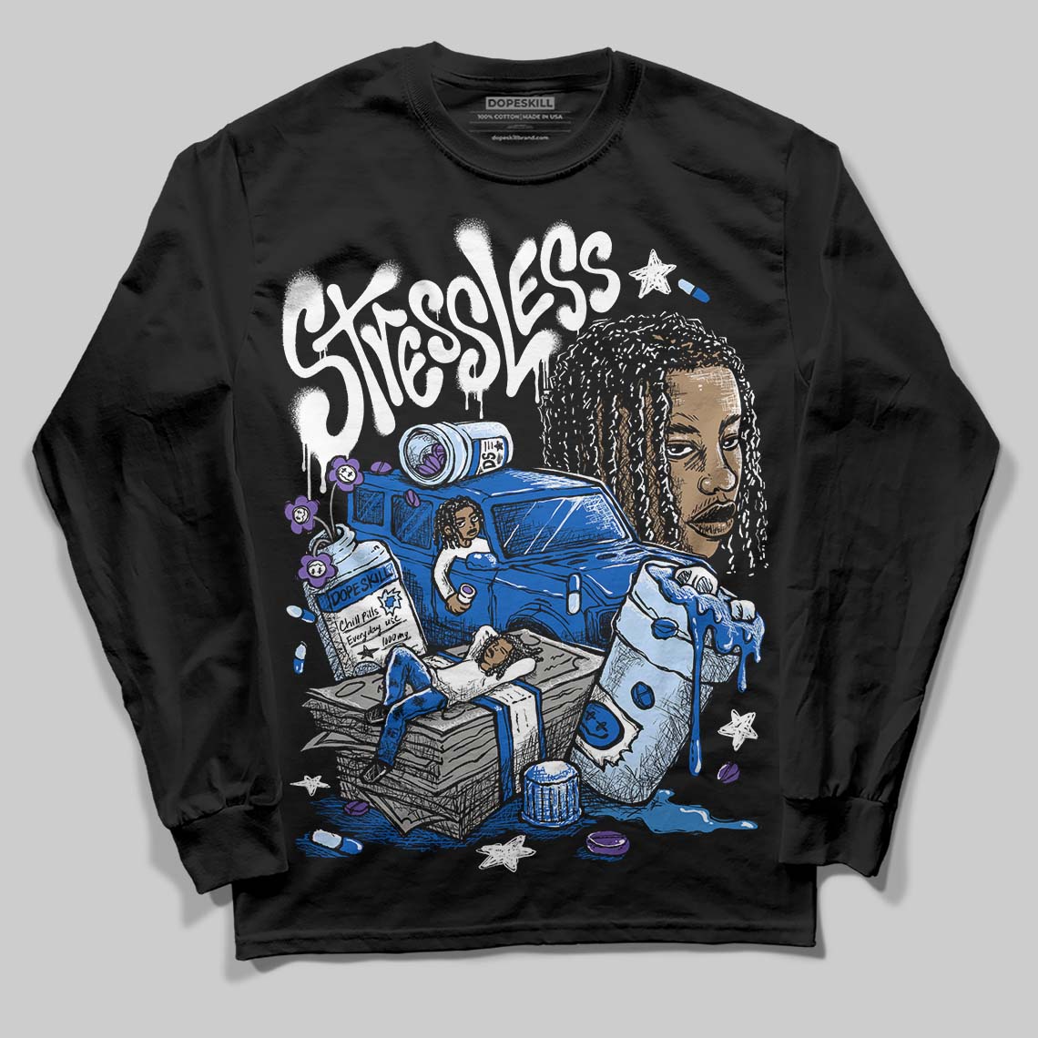 Jordan 11 "Space Jam" (2026) DopeSkill Long Sleeve T-Shirt Stressless Graphic Streetwear - Black