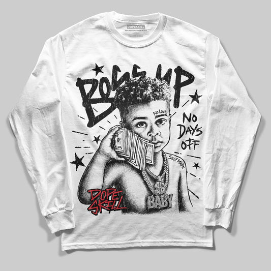 Jordan 9 Space Jam DopeSkill Long Sleeve T-Shirt Boss Up Graphic Streetwear - White 