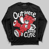 Jordan 9 Space Jam DopeSkill Long Sleeve T-Shirt Out Here Being Cute Graphic Streetwear - Black