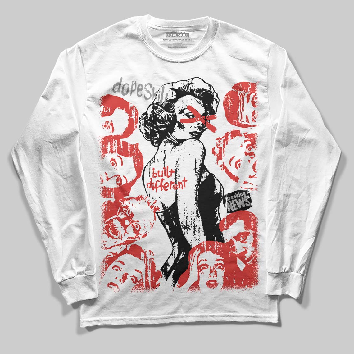 Jordan 4 Toro Bravo DopeSkill Long Sleeve T-Shirt Built Different Graphic Streetwear - White