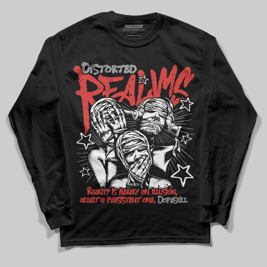 Jordan 4 Toro Bravo DopeSkill Long Sleeve T-Shirt Distorted Realms Graphic Streetwear - Black