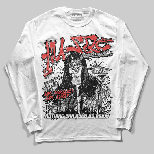 Jordan 4 Toro Bravo DopeSkill Long Sleeve T-Shirt No Money No Lust Graphic Streetwear - White