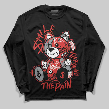 Jordan 4 Toro Bravo DopeSkill Long Sleeve T-Shirt Smile Through The Pain Graphic Streetwear - Black