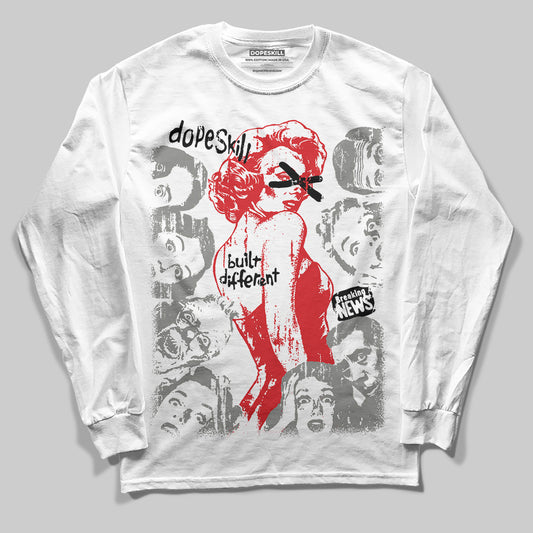 Jordan 4 Bred DopeSkill Long Sleeve T-shirt Built Different Graphic Streetwear - White