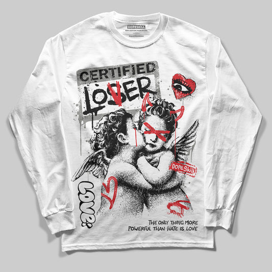 Jordan 4 Bred DopeSkill Long Sleeve T-shirt Certified Lover Graphic Streetwear - White