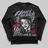 Jordan 4 Bred DopeSkill Long Sleeve T-shirt Heart On Lock Graphic Streetwear - black