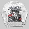 Jordan 4 Bred DopeSkill Long Sleeve T-shirt Heart On Lock Graphic Streetwear - White