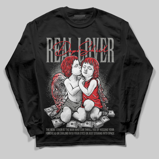 Jordan 4 Bred DopeSkill Long Sleeve T-shirt Real Lover Graphic Streetwear - Black