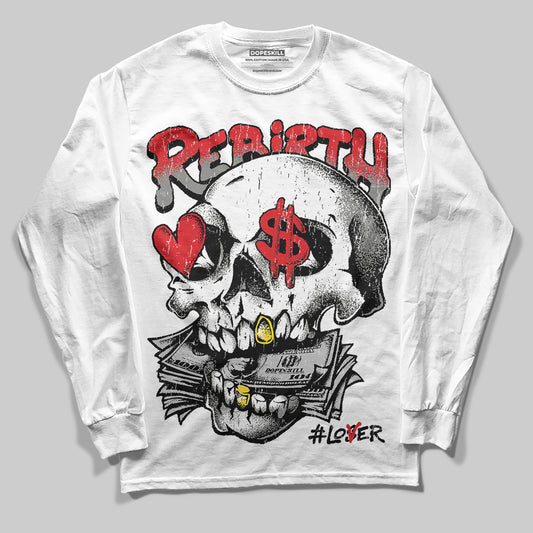 Jordan 4 Bred DopeSkill Long Sleeve T-shirt Rebirth Graphic Streetwear - White