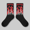 Jordan 4 Bred DopeSkill Sublimated Socks FIRE Graphic Streetwear