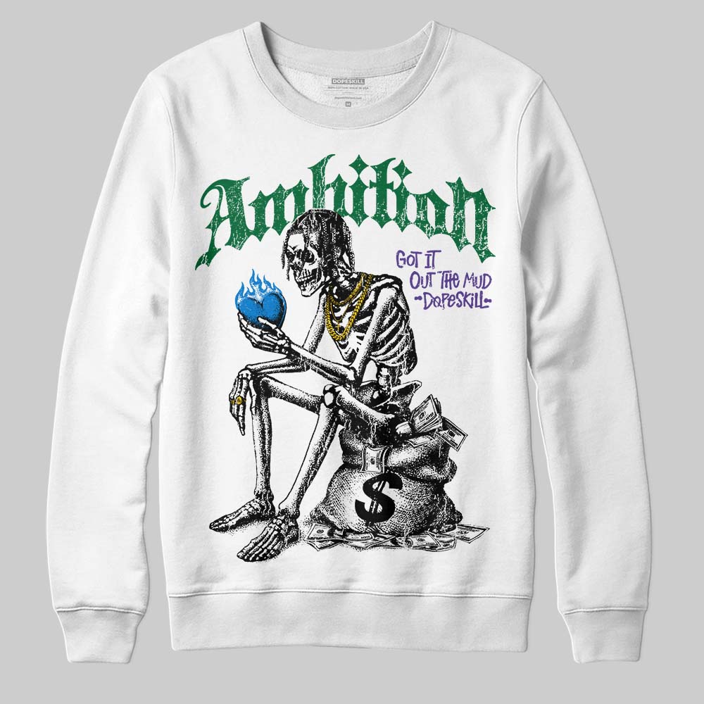 Jordan 12 Bucks DopeSkill Sweatshirt Ambition Graphic Streetwear - White