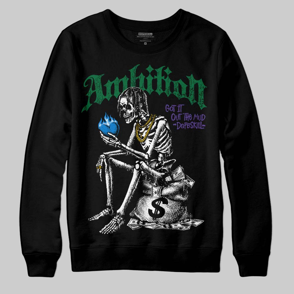 Jordan 12 Bucks DopeSkill Sweatshirt Ambition Graphic Streetwear - Black