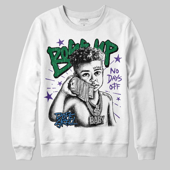 Jordan 12 Bucks DopeSkill Sweatshirt Boss Up Graphic Streetwear - White 