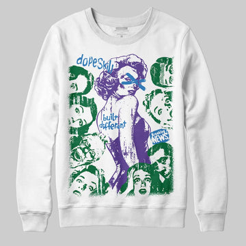 Jordan 12 Bucks DopeSkill Sweatshirt Boss Up Graphic Streetwear - White 