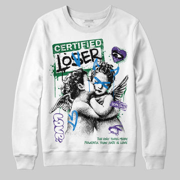 Jordan 12 Bucks DopeSkill Sweatshirt Certified Lover Graphic Streetwear - White