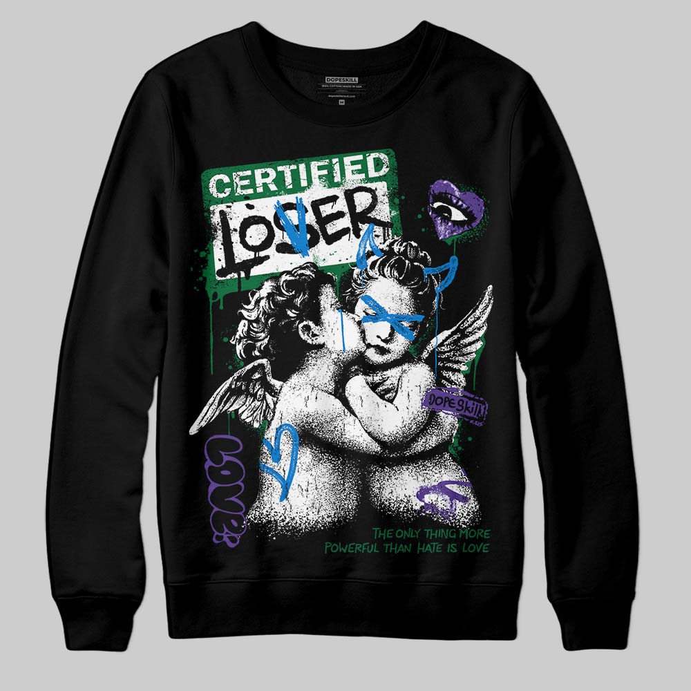Jordan 12 Bucks DopeSkill Sweatshirt Certified Lover Graphic Streetwear - Black